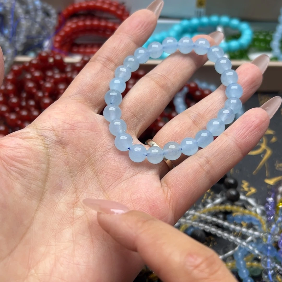 烟晶未镶嵌手链海蓝宝8