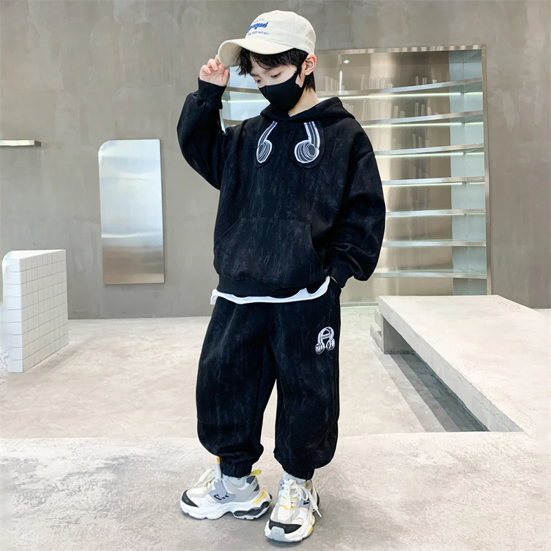 男童春秋款套装2025新款男孩时髦中大儿童帅气洋气运动潮衣服春装