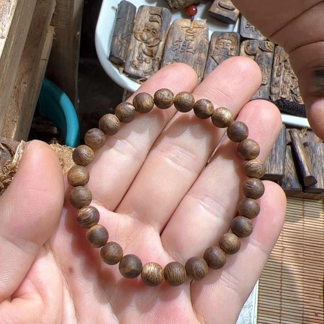 沉香沉香碎屑白棋06单圈圆珠