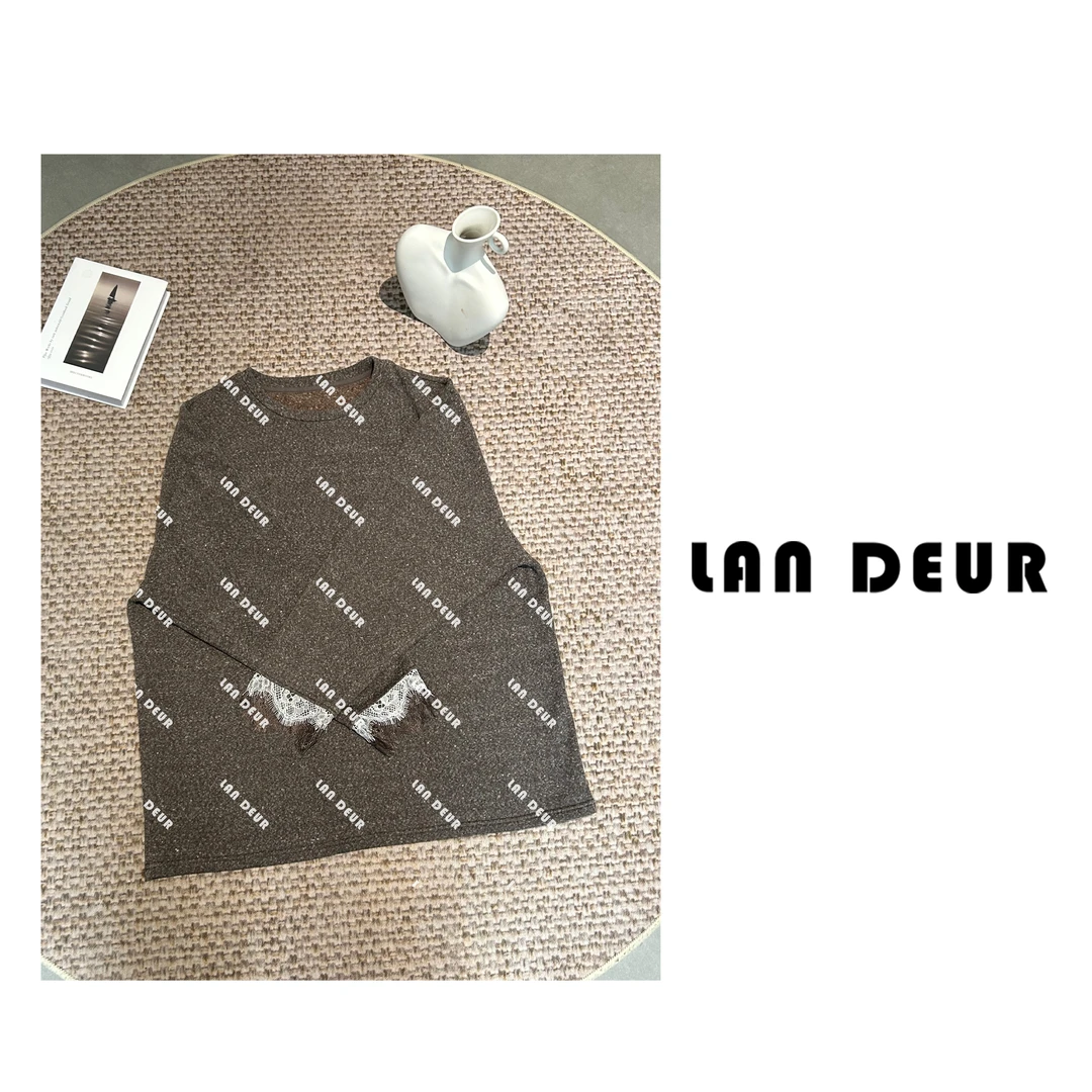 JIUJIU【玫瑰社刊】通勤百搭简约不规则蕾丝袖边T恤上衣女