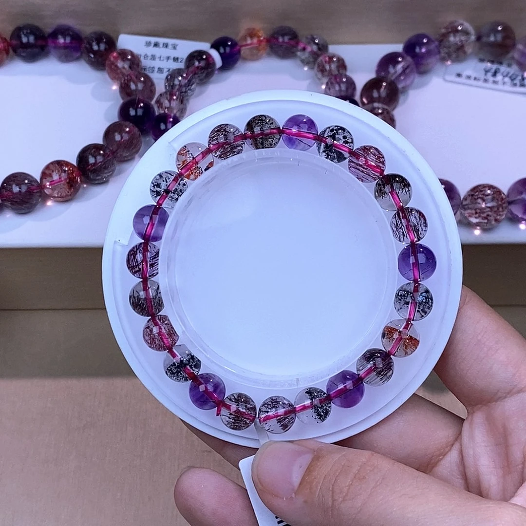 未镶嵌手串水晶彼岸花黑加仑超七8mm+