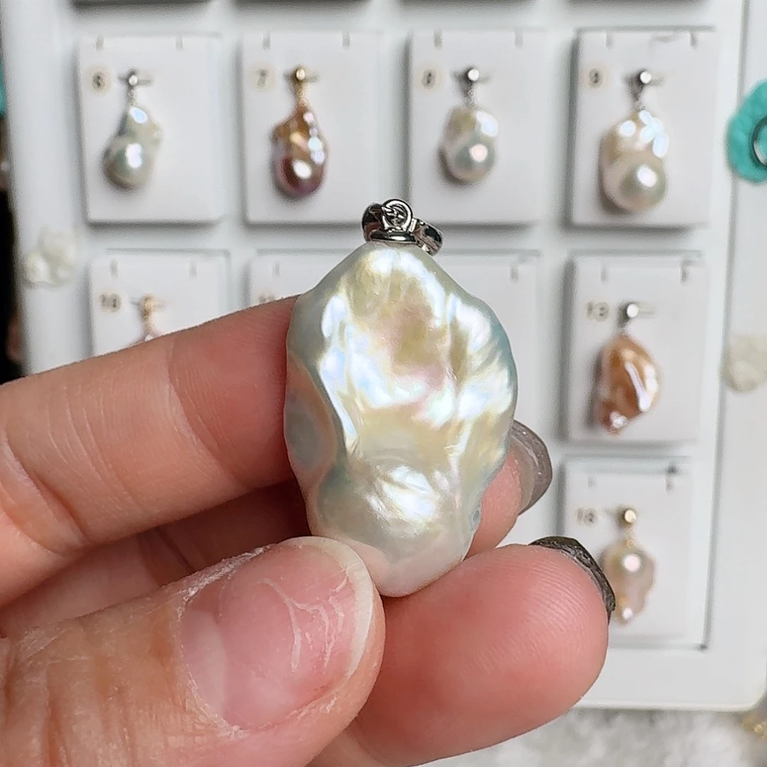 淡水珍珠颈饰银S925镶嵌希*