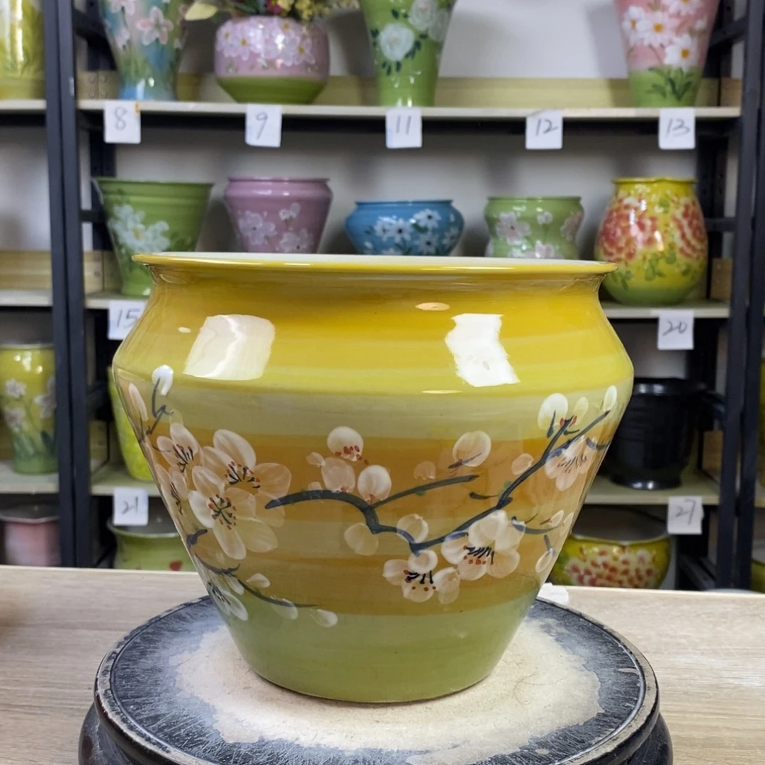 景德镇手工手绘陶瓷花盆