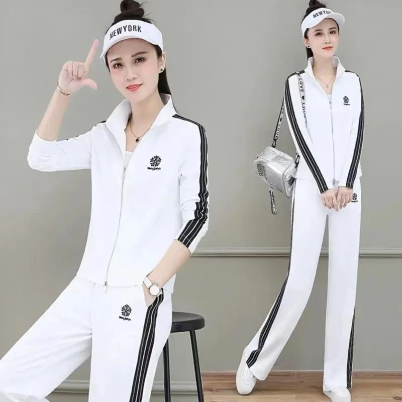 2025春秋季新款韩版时尚休闲运动服套装洋气妈妈装宽松显瘦两元厚