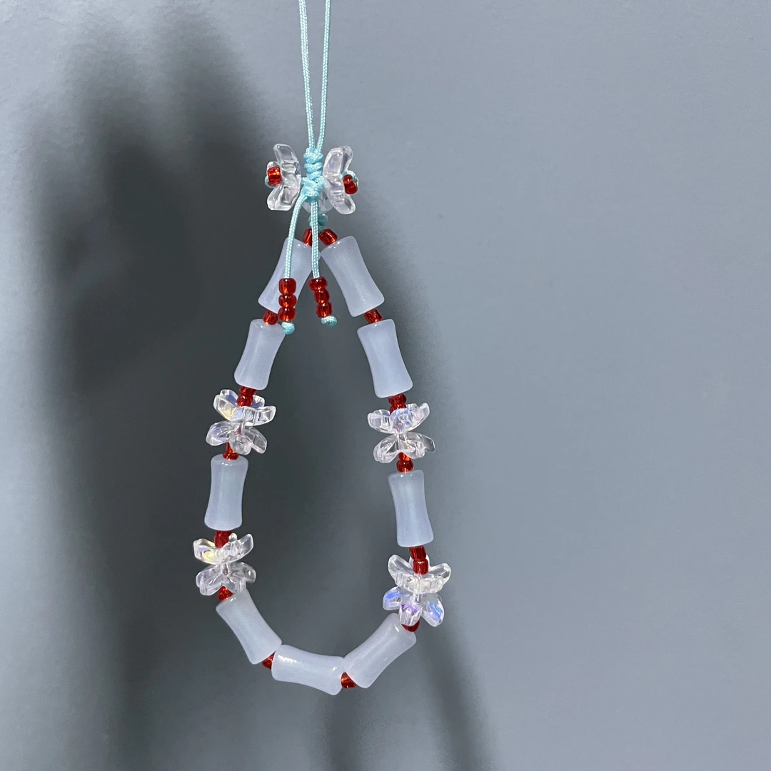 绳款蓝色竹节手机短链E156