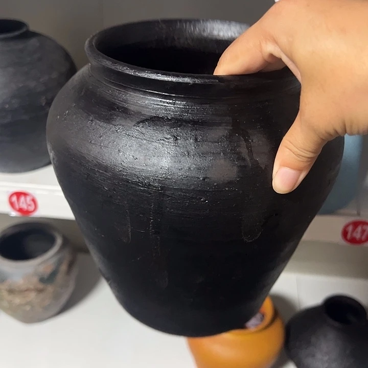粗陶盆有孔高20口14