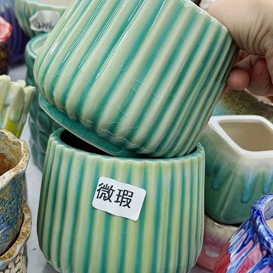 多肉绿植陶瓷花盆9.9包邮，有空