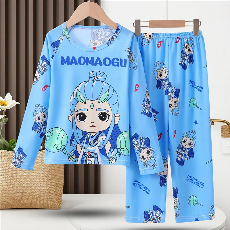 2025新款男童春秋6-12岁儿童长袖薄款套装中大童夏季儿童睡衣