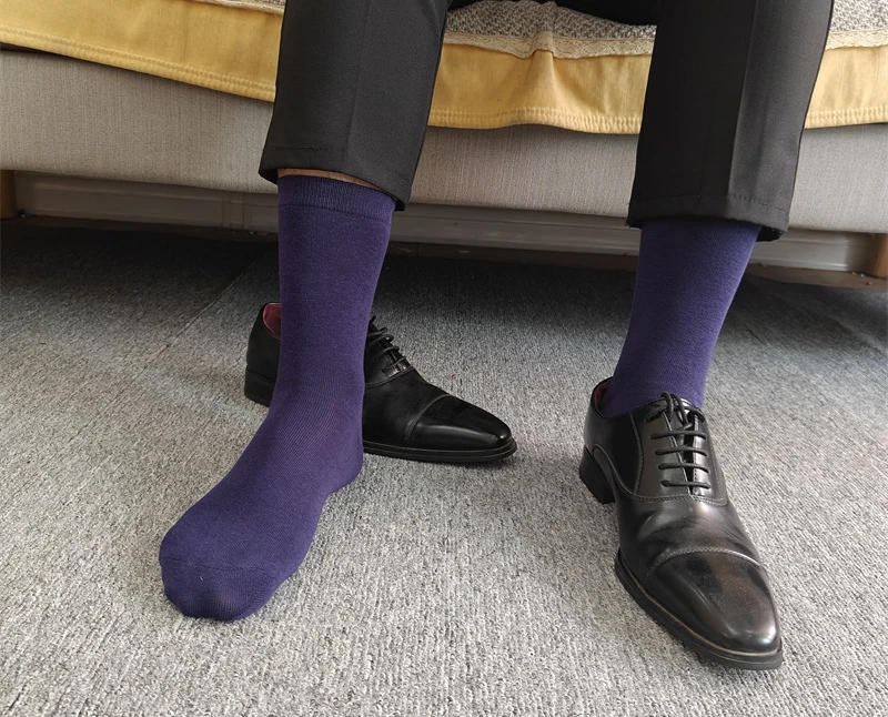 男士纯棉商务袜子纯色黑色藏青男中筒男袜春夏薄款秋冬四季棉袜子
