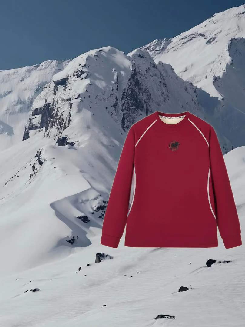 1808款秋冬情侣新款户外芯片版加绒加厚保暖休闲内搭卫衣