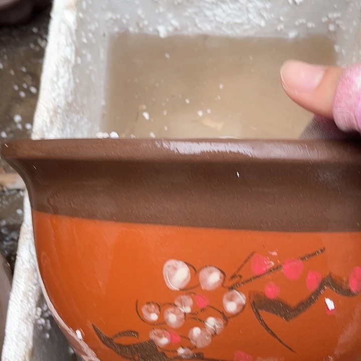 紫砂红富贵点菜大花盆