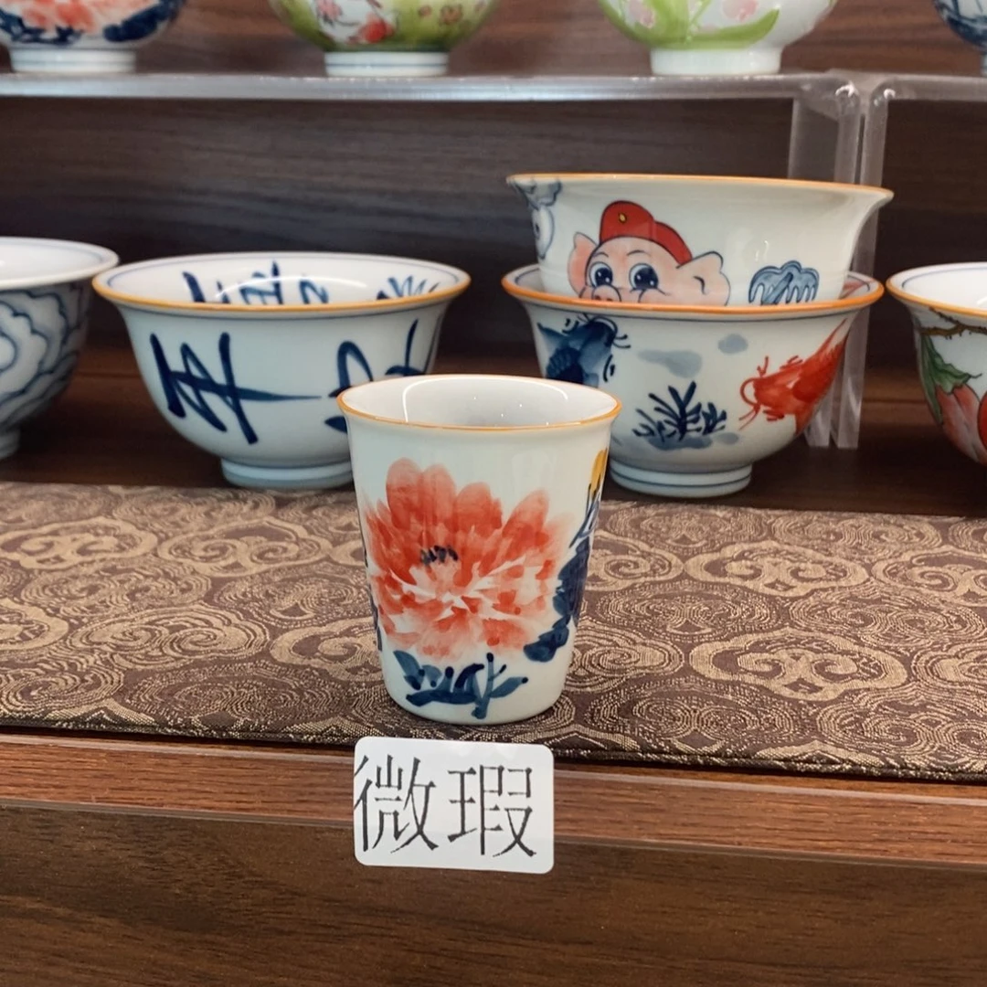 釉下彩老陶泥手工绘制