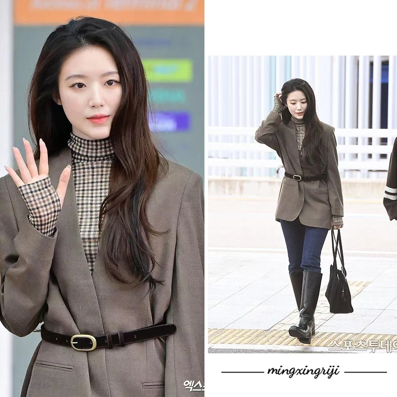 叶舒华明星同款卡色情西装外套女2025秋季新款英伦风小西装