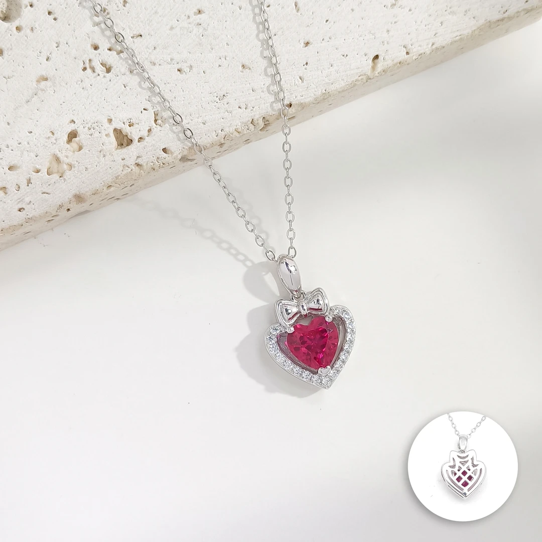 红宝石 BZHF-007013 【赤焰流光】S925银 贵气精致女款项链