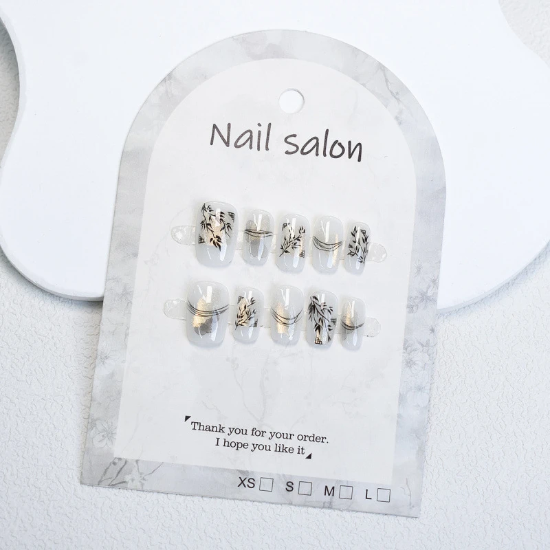 新款可拆卸假指甲新中式国风新春竹子汉服高级甲片穿戴甲成品贴片