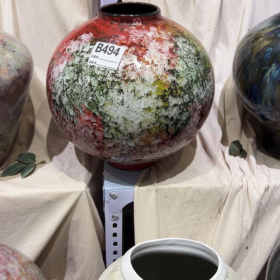 林***瓶B494高29.5口9陶瓷花瓶无孔