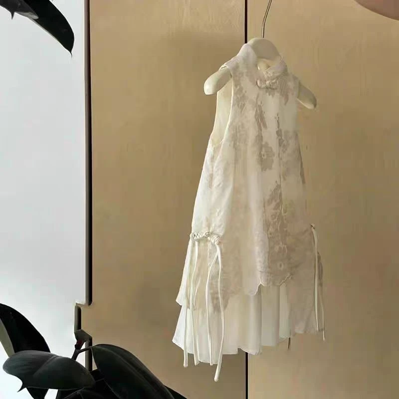 【素颜,以实拍图为准】现货SC124刺绣女童夏季新中式国袖连衣裙国风