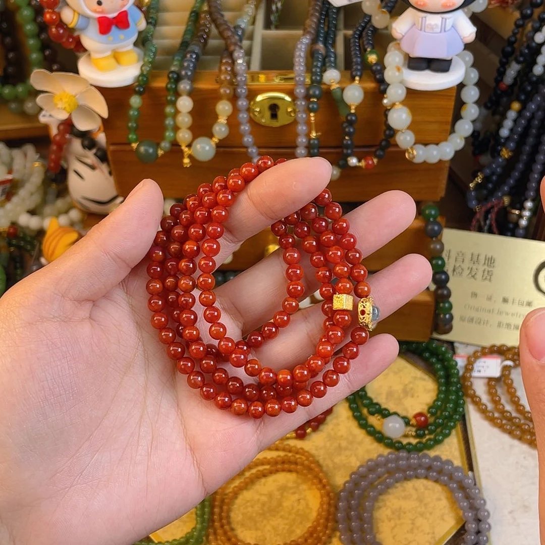 南红玛瑙多圈手串未镶嵌