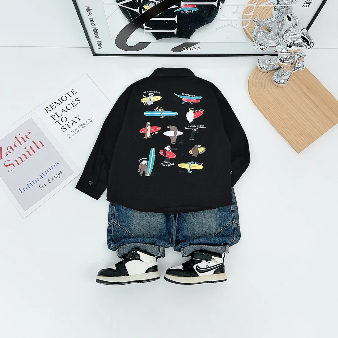 儿童衬衫长袖2025新款男童秋季上衣时尚韩版 WG28634悠悠童话童装