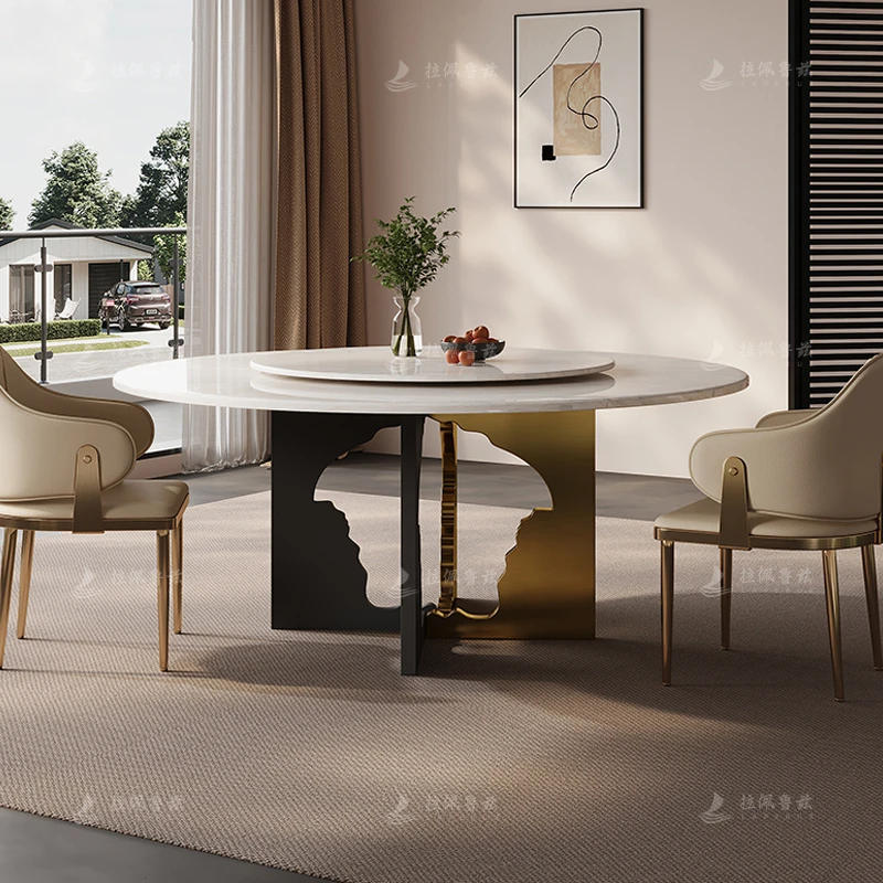奢石餐桌意式极简风格大理石餐桌轻奢家具餐桌