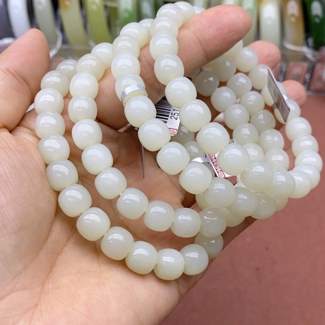 和田玉未镶嵌手串卡8