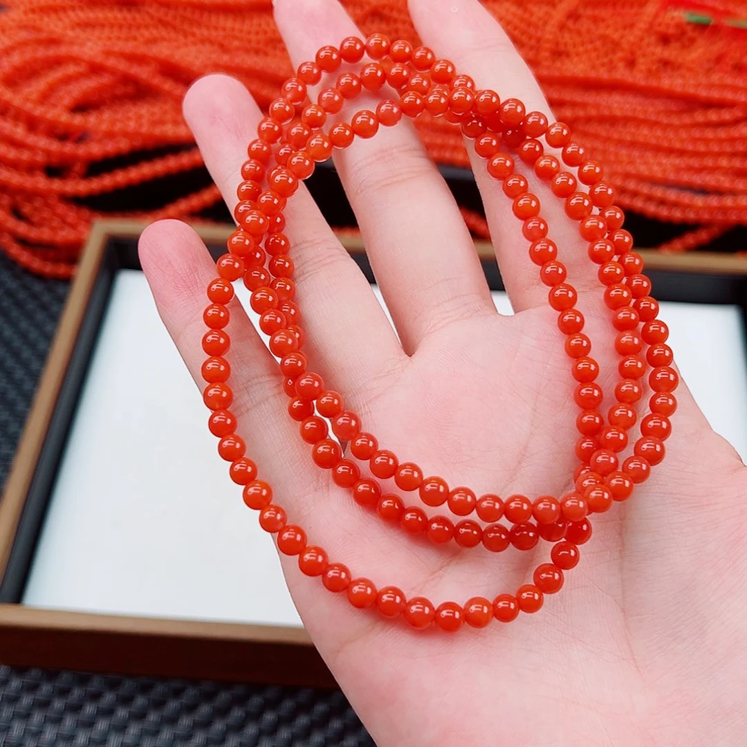 南红玛瑙未镶嵌颈饰阿东寨卡4多圈