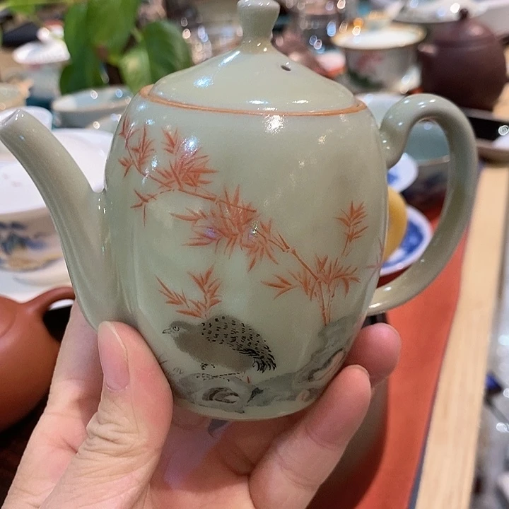 汝窑瓷器茶壶茶壶瓷