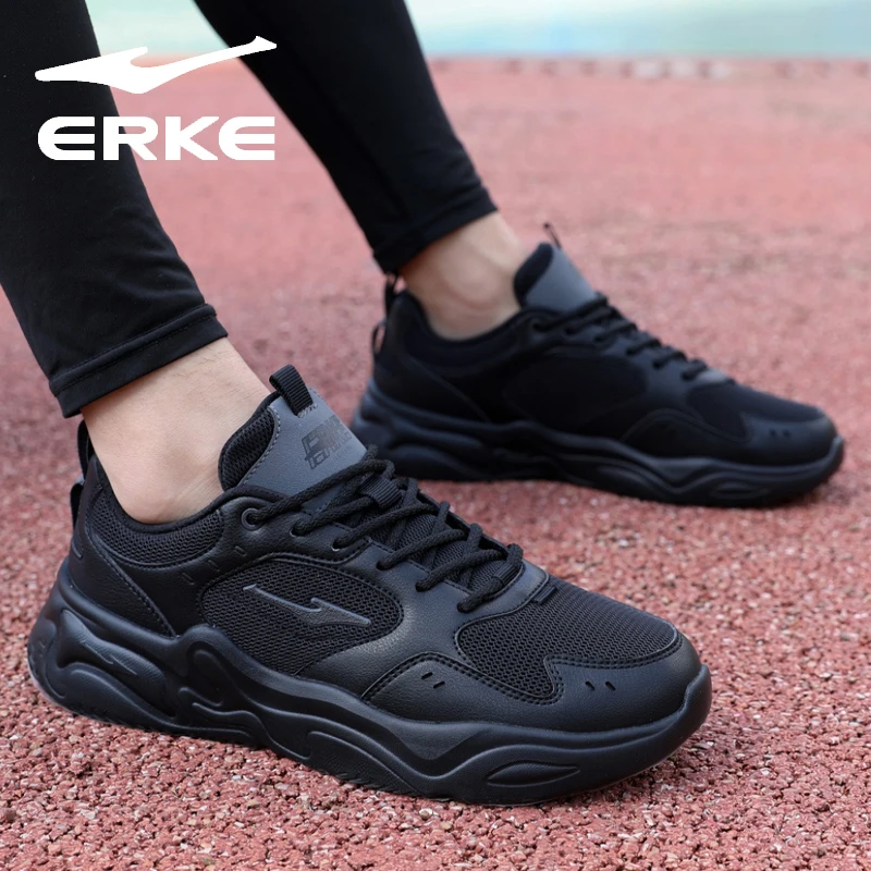 鸿星尔克男鞋秋季透气新款增高老爹潮鞋青少年厚底休闲网面运动鞋