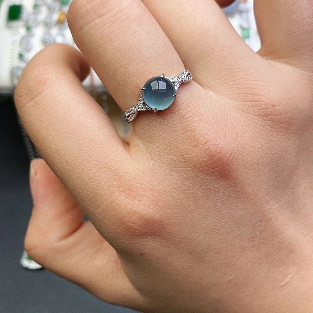 翡翠银S925镶嵌戒指