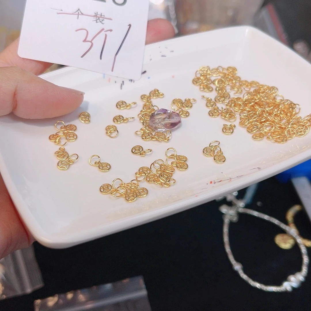 紫晶珠宝半成品银S925镀金镶嵌126