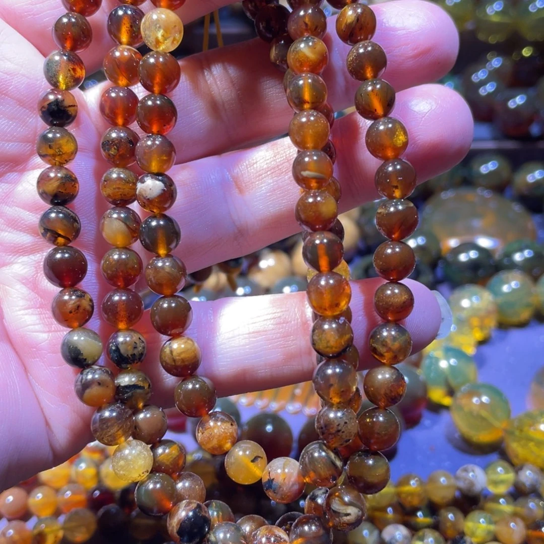 琥珀未镶嵌手链天然