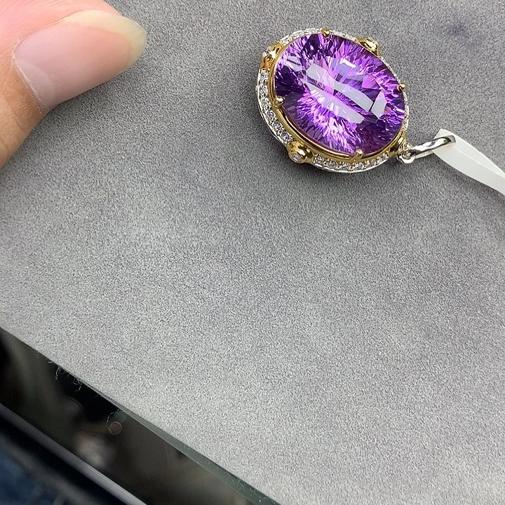 吊坠(不含链)银S925镀金镶嵌水晶
