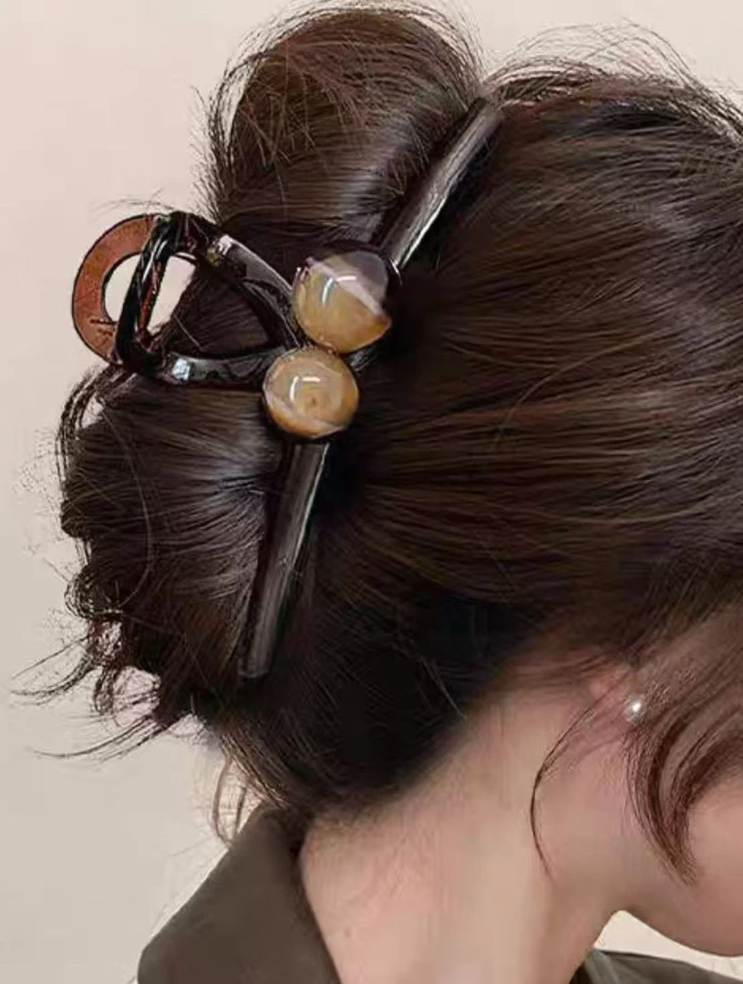 5047号0068-2#复古时尚双珠抓夹