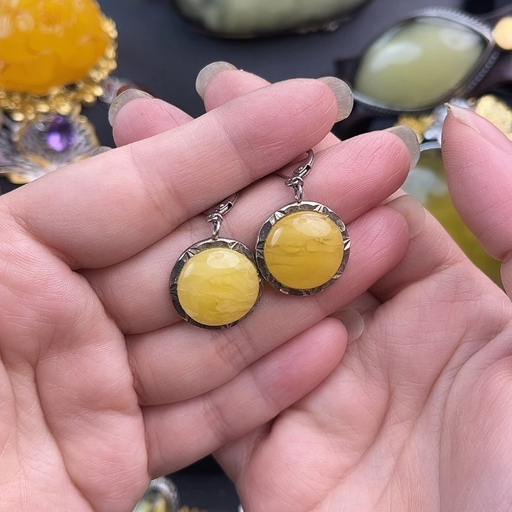 琥珀银S925镶嵌裸石