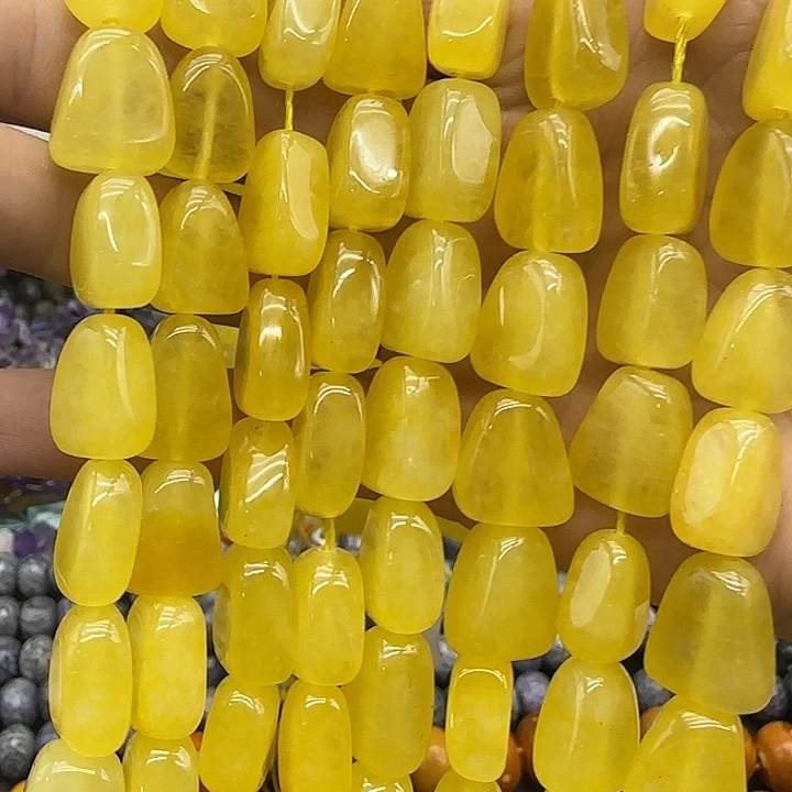 查罗石合金珠宝半成品黄玉随形一条