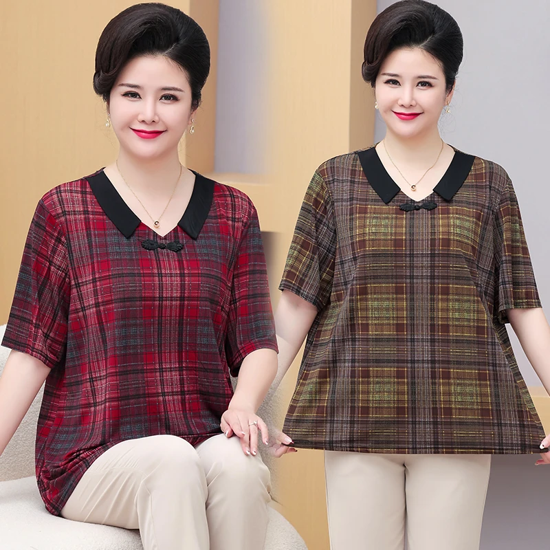 胖妈妈装夏季短袖t恤加肥大码中老年胖太太宽松遮肚洋气上衣240斤