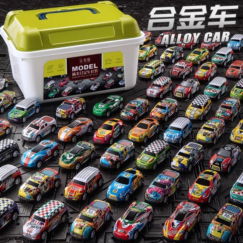 儿童合金小汽车玩具车仿真模型套装宝宝迷你回力惯性赛车男女孩