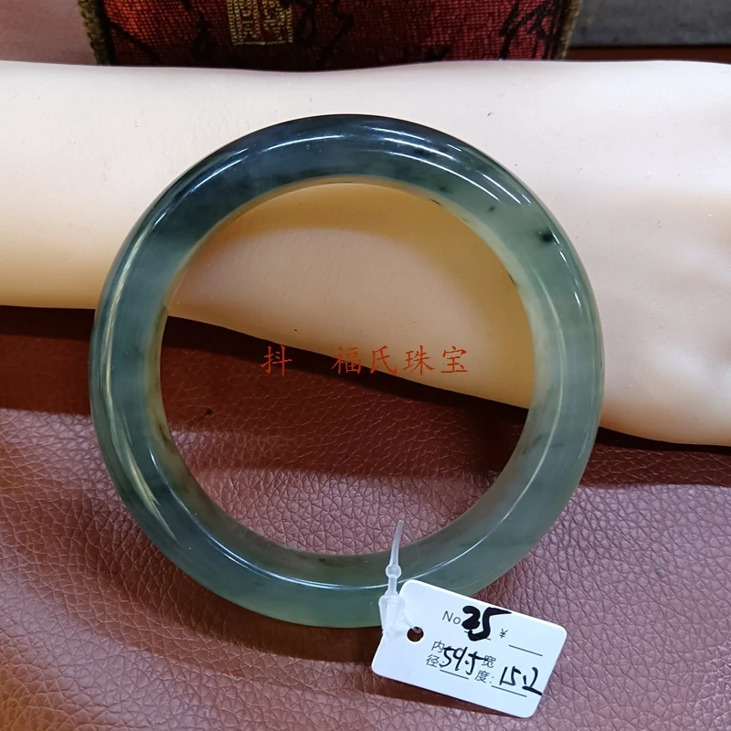 一物一图  天然岫玉手镯  水墨款高品意境镯 送礼佳品 w
