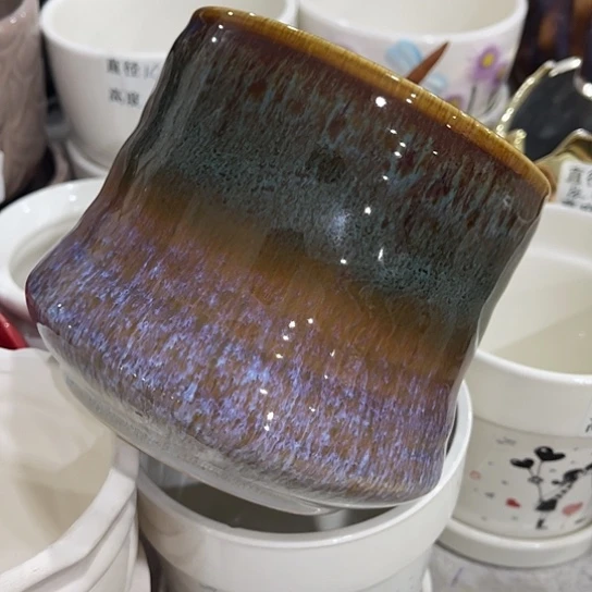 多肉绿植陶瓷花盆9.9包邮，有孔