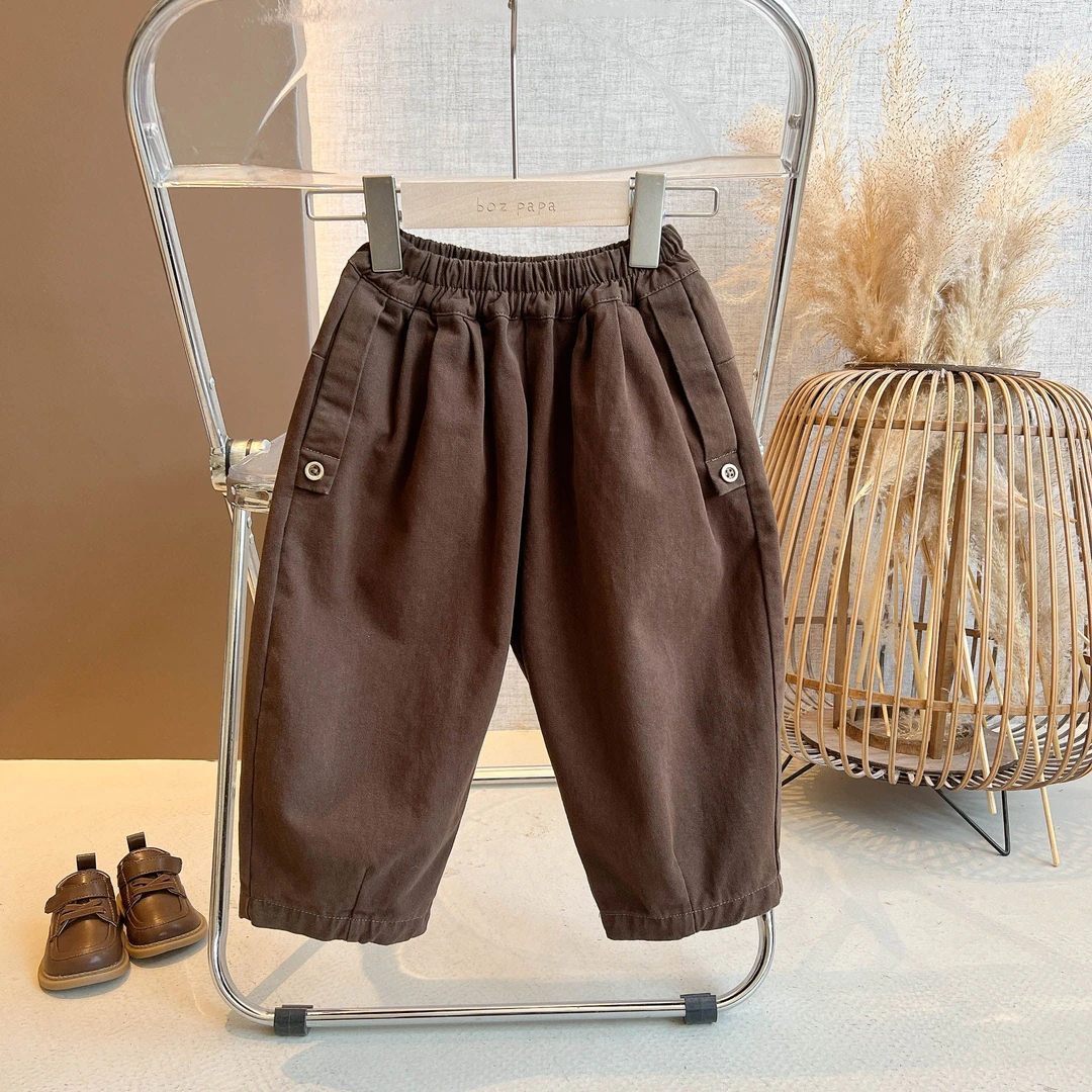 【七分甜】侧边纽扣长裤