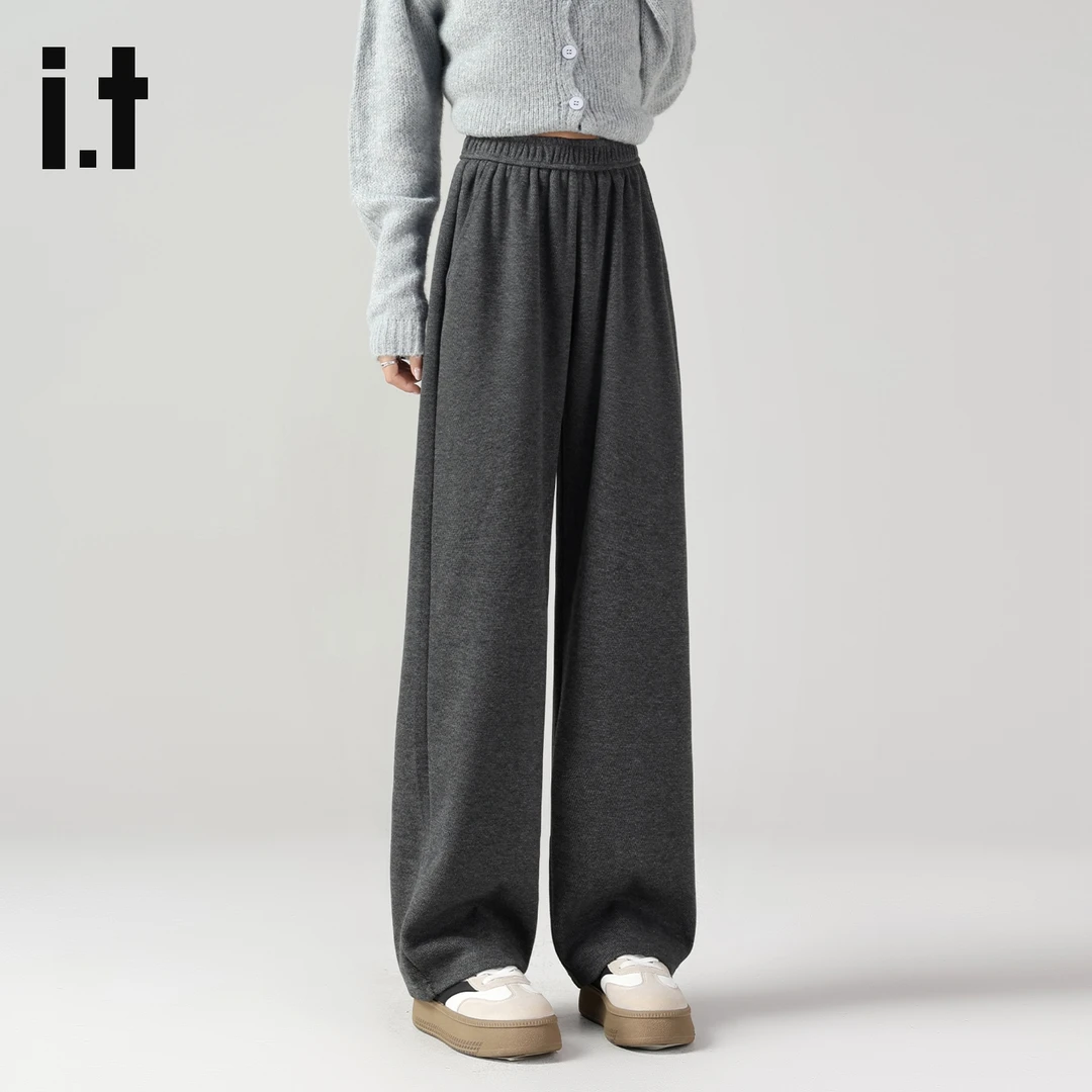 i.t izzue官方品牌休闲裤女款秋冬季美式复古潮流时尚羊毛长裤C2M