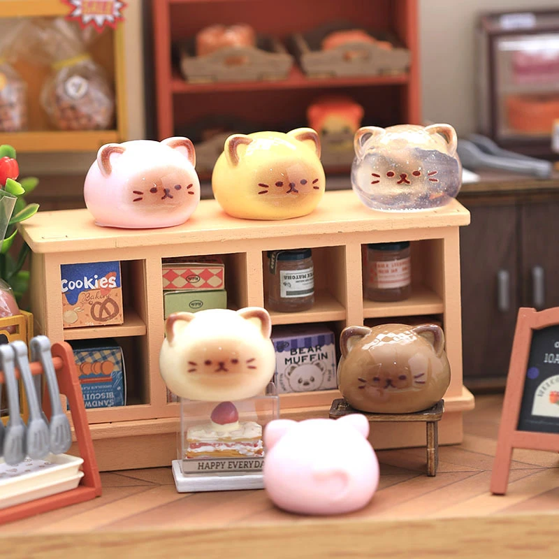 【直播拆】可爱猫团DIY树脂立体摆件车载装饰奶油胶配件钥匙扣。