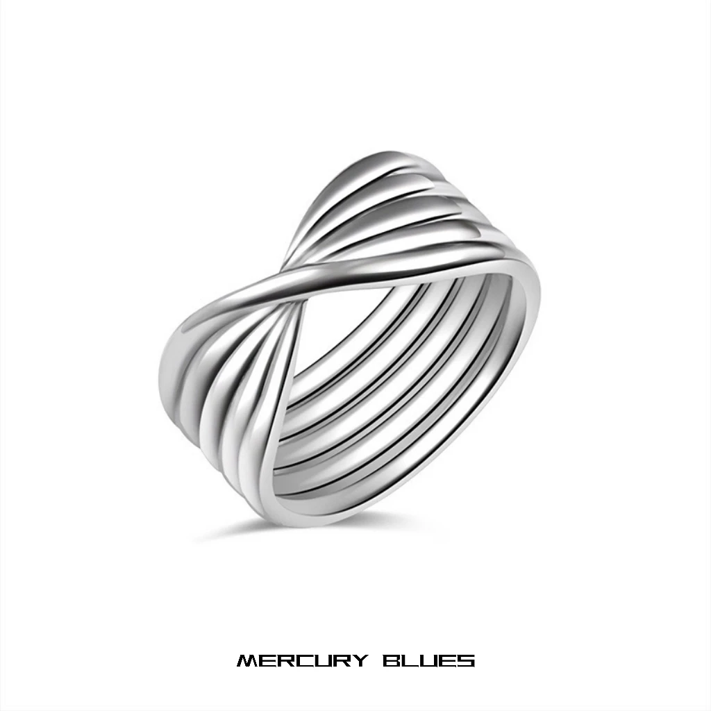 钛钢戒指 百搭素款扭转设计通用尾戒做旧原创设计简约女