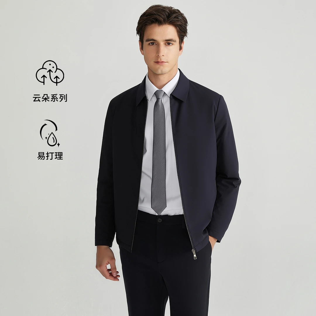 Satchi沙驰秋季新款男士行政夹克外套商务休闲翻领简约舒适高级