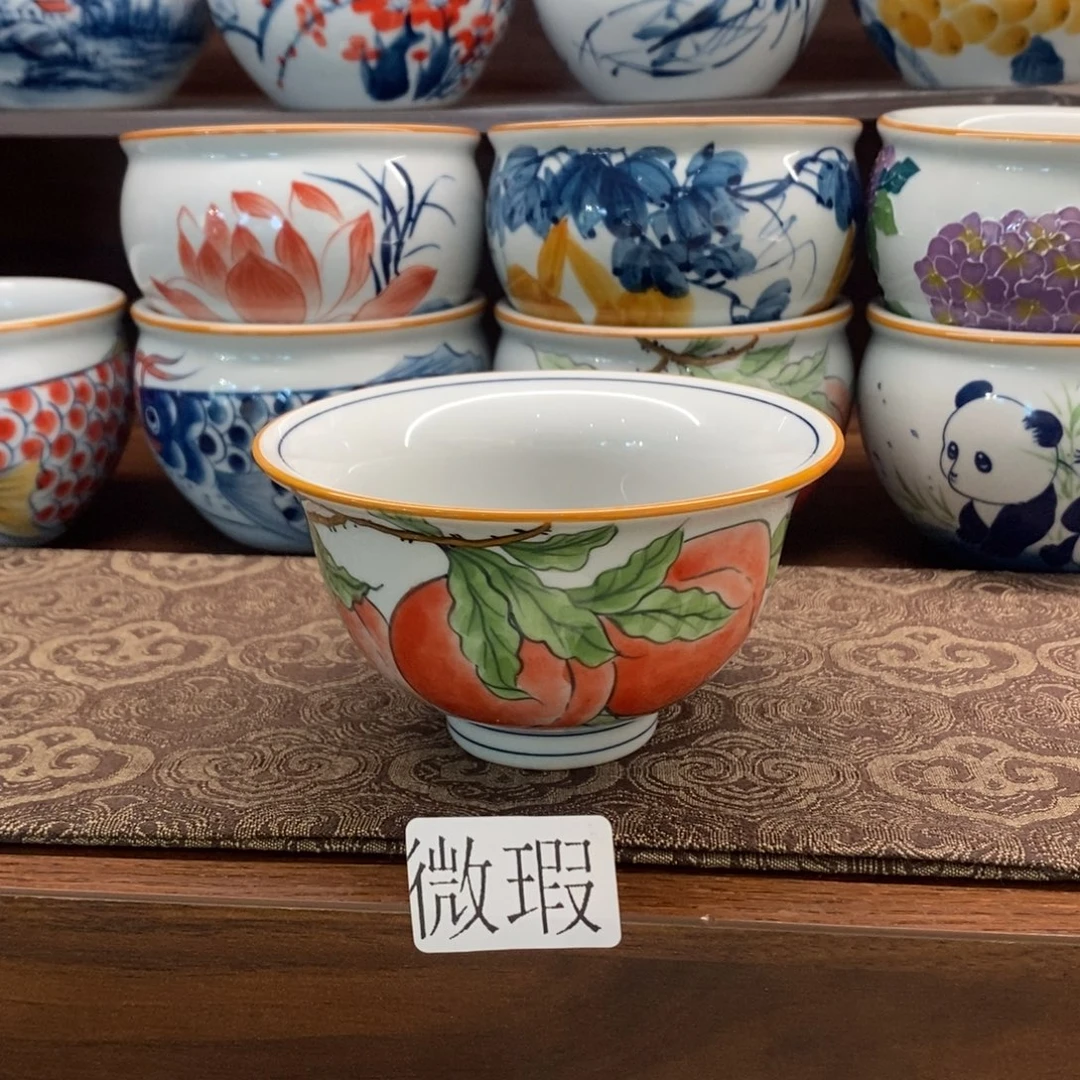 釉下手绘茶具微瑕