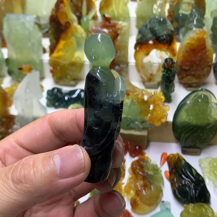 蛇纹石玉珠宝半成品未镶嵌