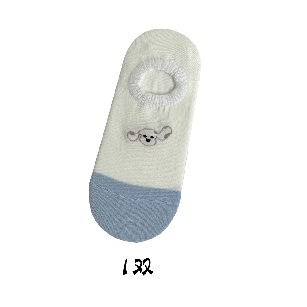 萌趣小狗头短袜1双