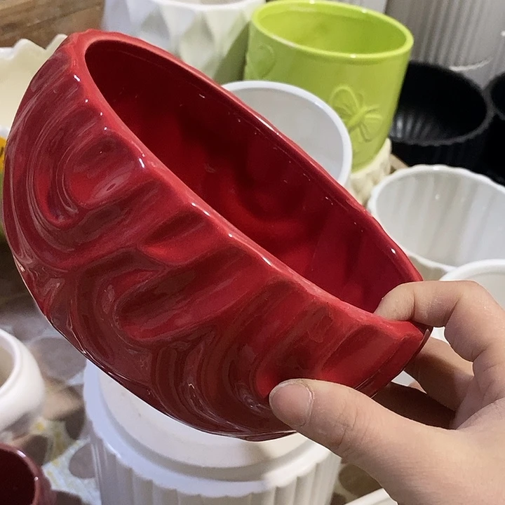 陶摆件陶盆有孔 瑕疵介意勿拍