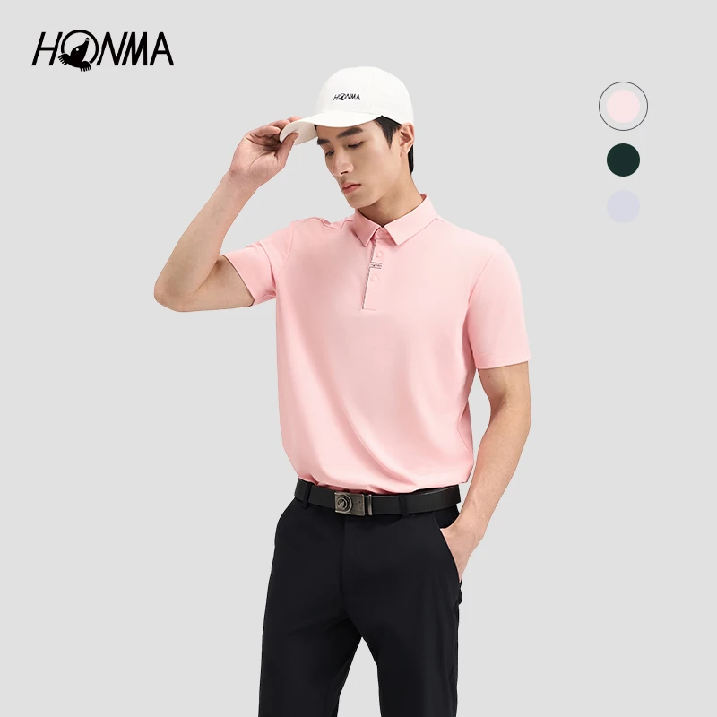 HONMA高尔夫男士短袖polo撞色印花设计简约时尚HMMC707R105