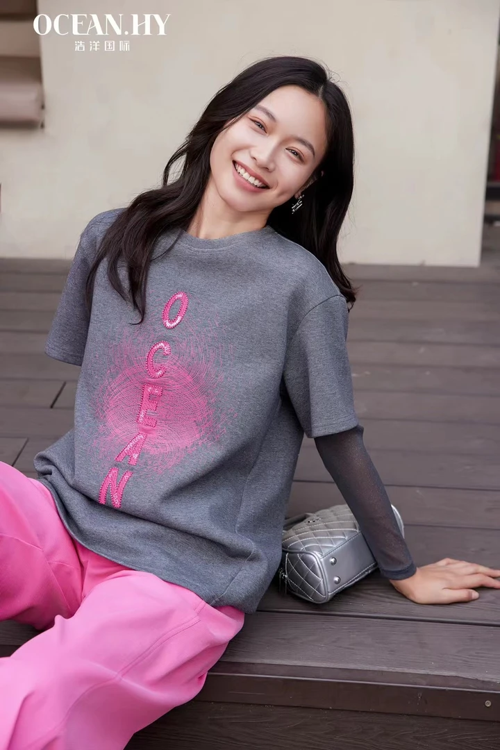 浩洋国际刺绣宽松T恤